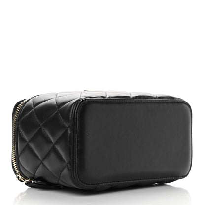 Chanel Lambskin Quilted Small Top Handle Vanity Case With Chain Black 4 of 11
