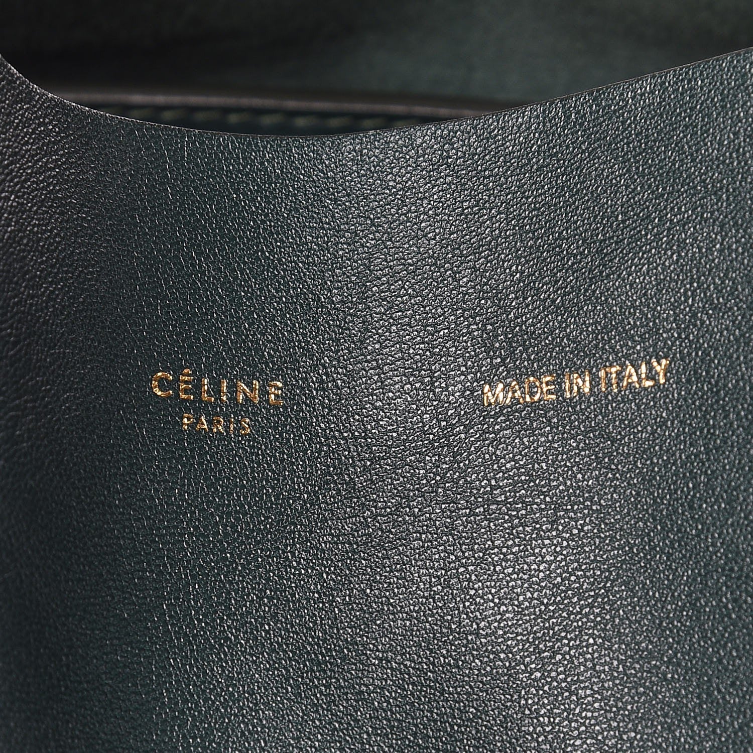 Celine Lambskin Horizontal Cabas Bottle Green 7 of 15
