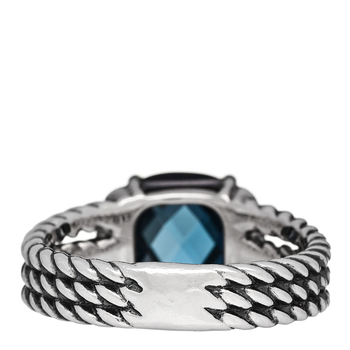 Sterling Silver Diamond Hampton Blue Topaz 10mm Petite Wheaton Ring 54 7