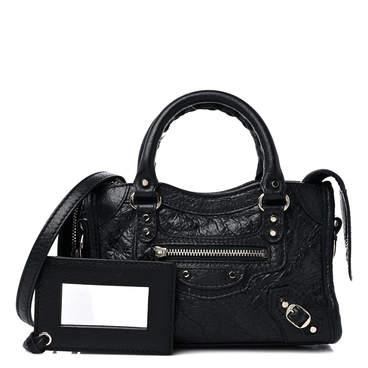 Agneau Classic Silver Hardware Nano City Black