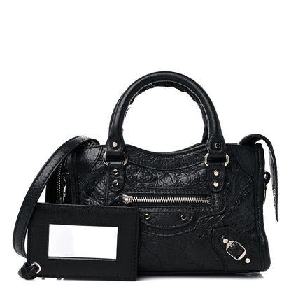 Balenciaga Agneau Classic Silver Hardware Nano City Black 1 of 10
