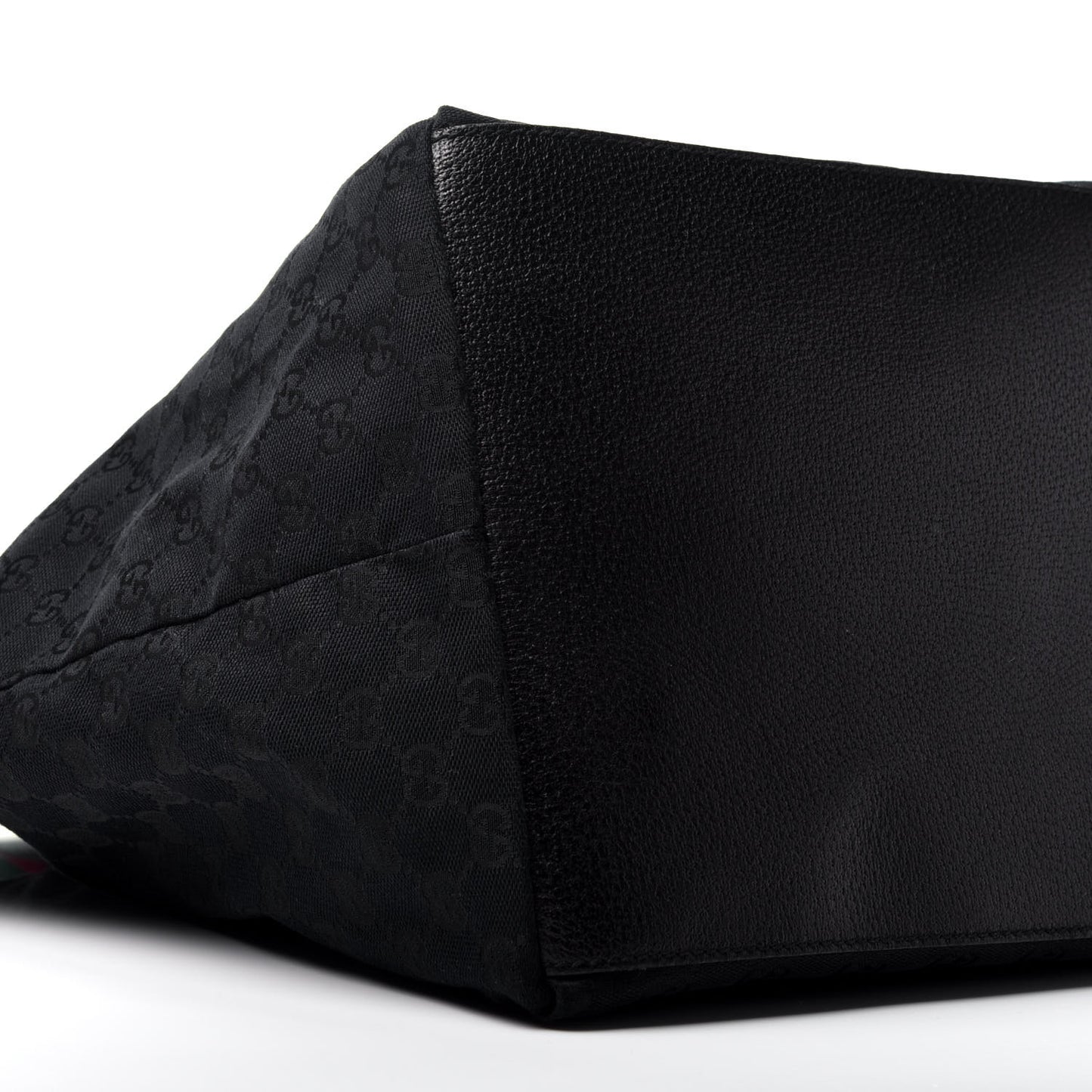 GG Monogram Large Web Handle Bucket Tote Black