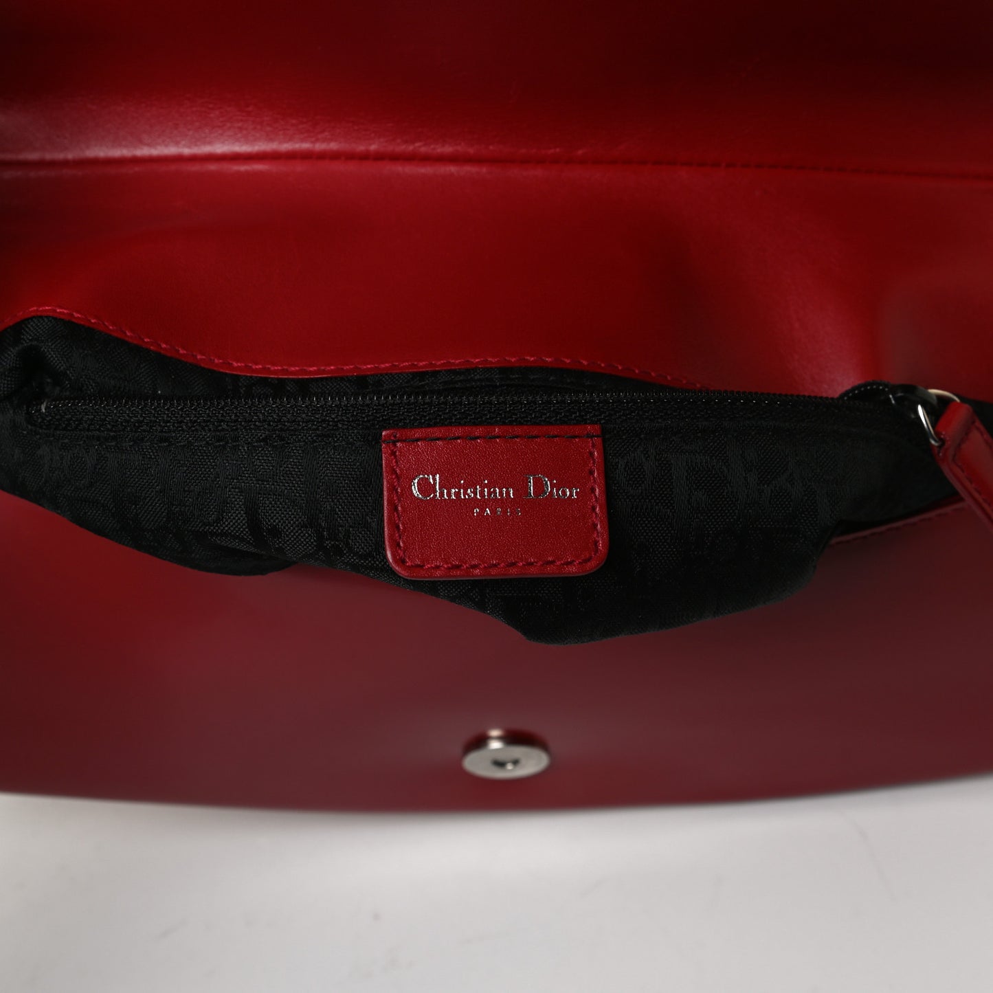 Glazed Calfskin Bondage Clutch Rouge