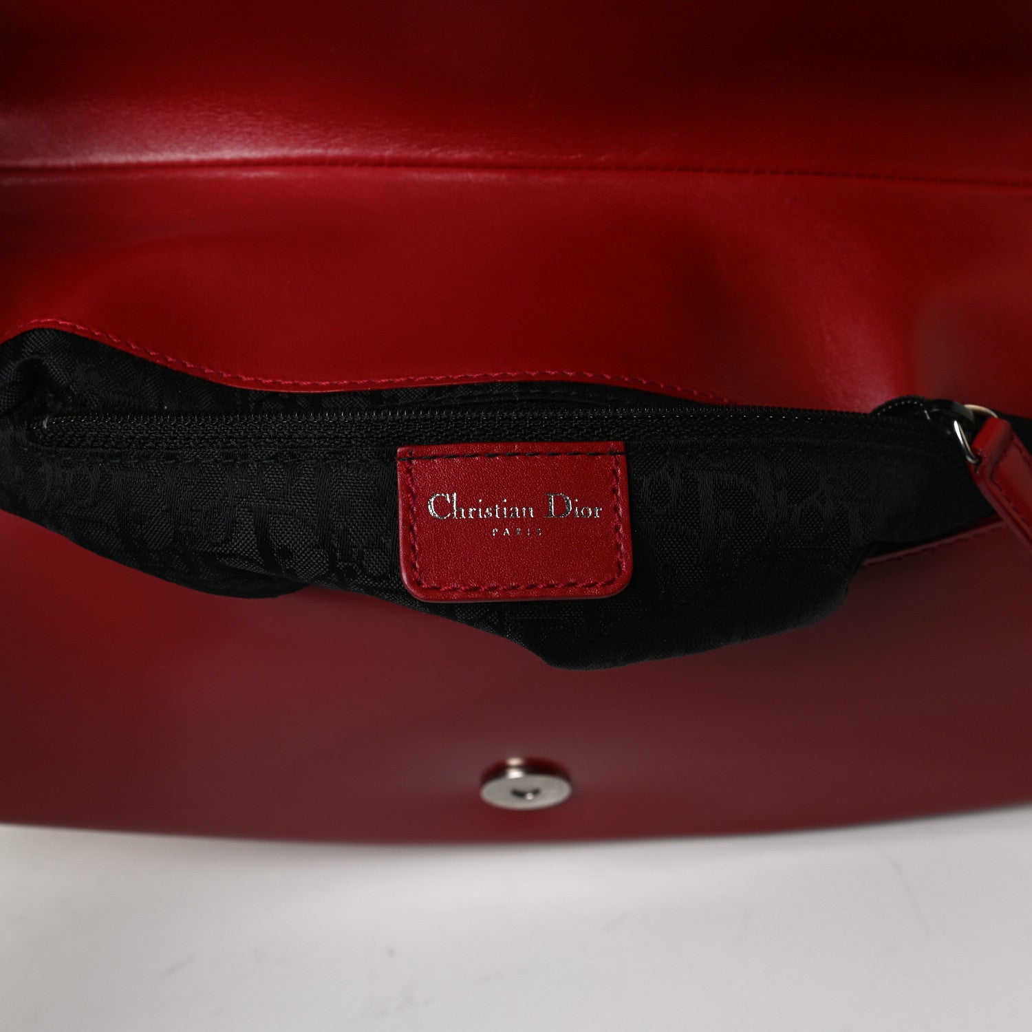 Christian Dior Glazed Calfskin Bondage Clutch Rouge 6 of 15