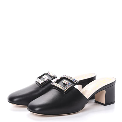 Gucci Malaga Kid Crystal Square G Madelyn Mules 38.5 Black 3 of 7