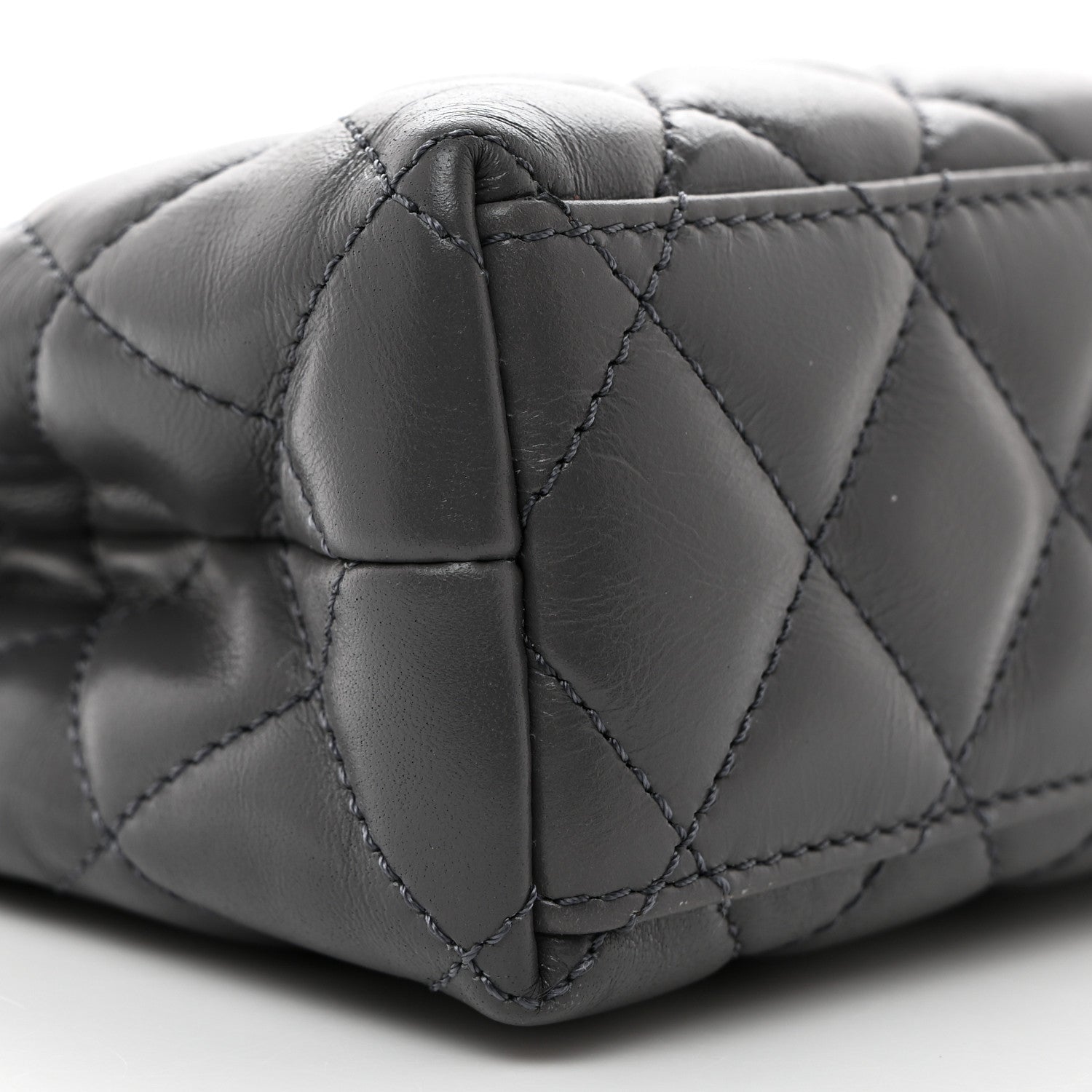 Chanel Shiny Aged Calfskin Quilted Nano Kelly Shopper Grey 9 of 10