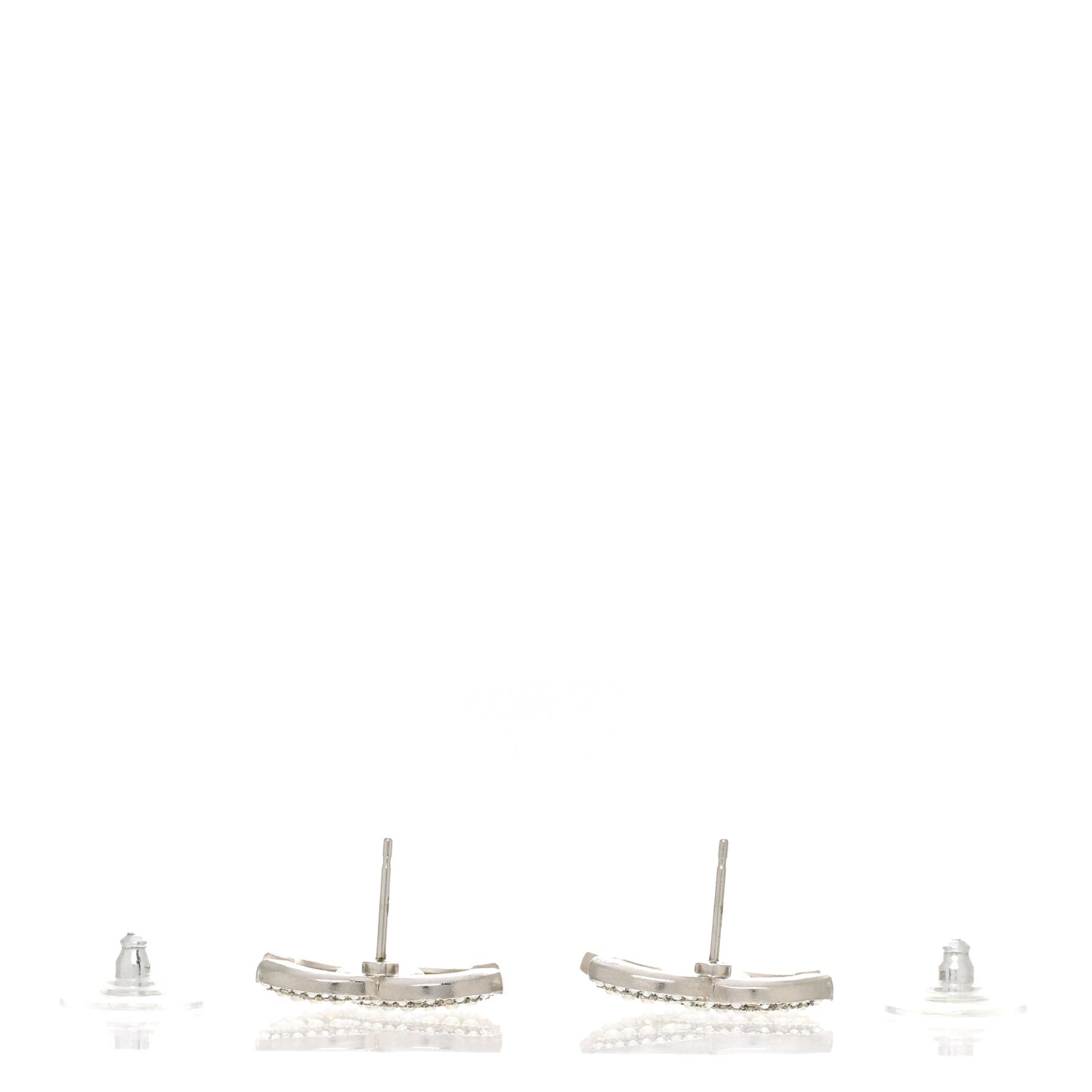 Pearl Crystal CC Snow Palace Earrings Silver