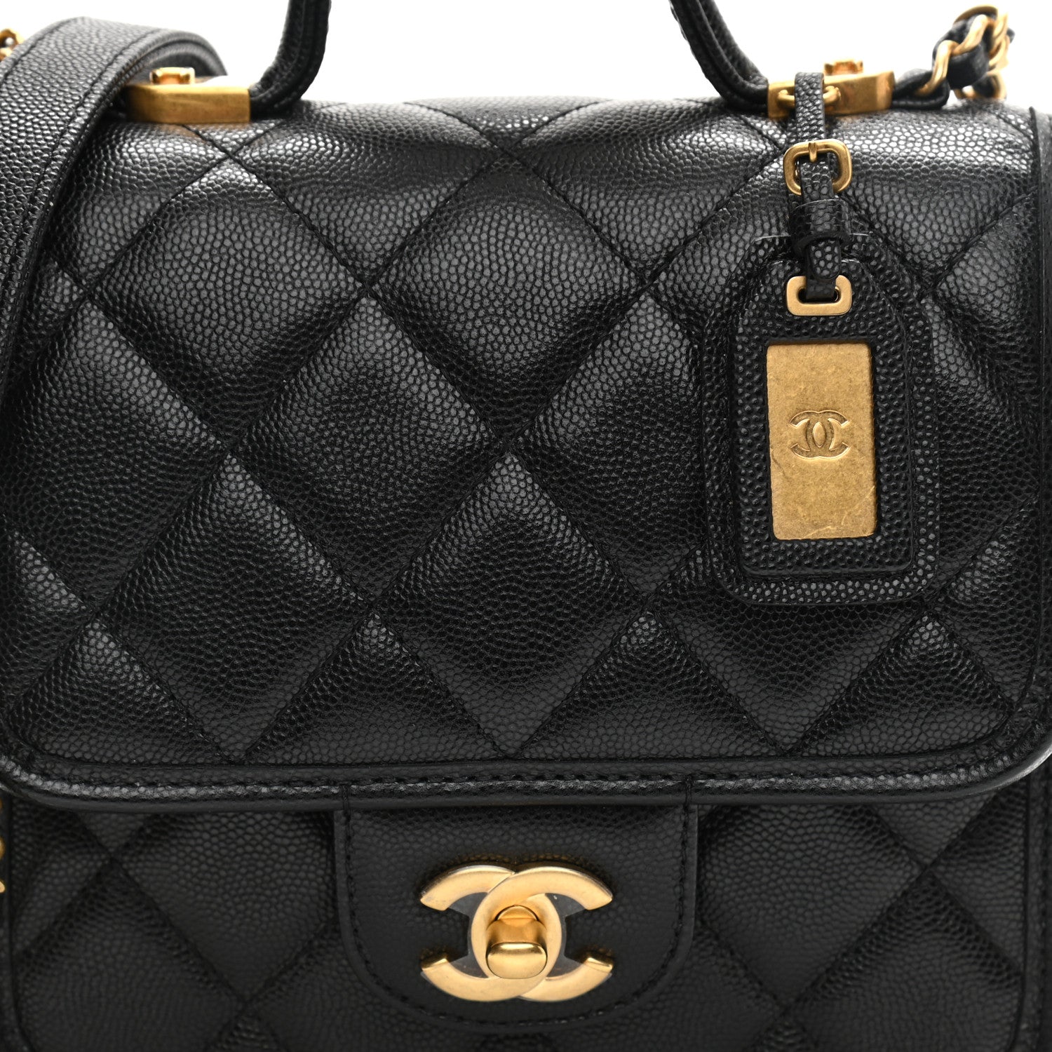 Chanel Caviar School Memory Mini Top Handle Flap Black 7 of 9