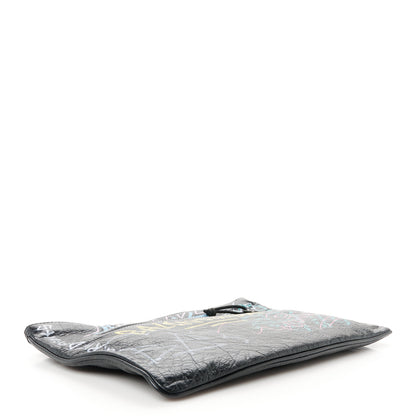 Balenciaga Agneau Arena Graffiti All Over Zip Pouch Black Multicolor 4 of 8