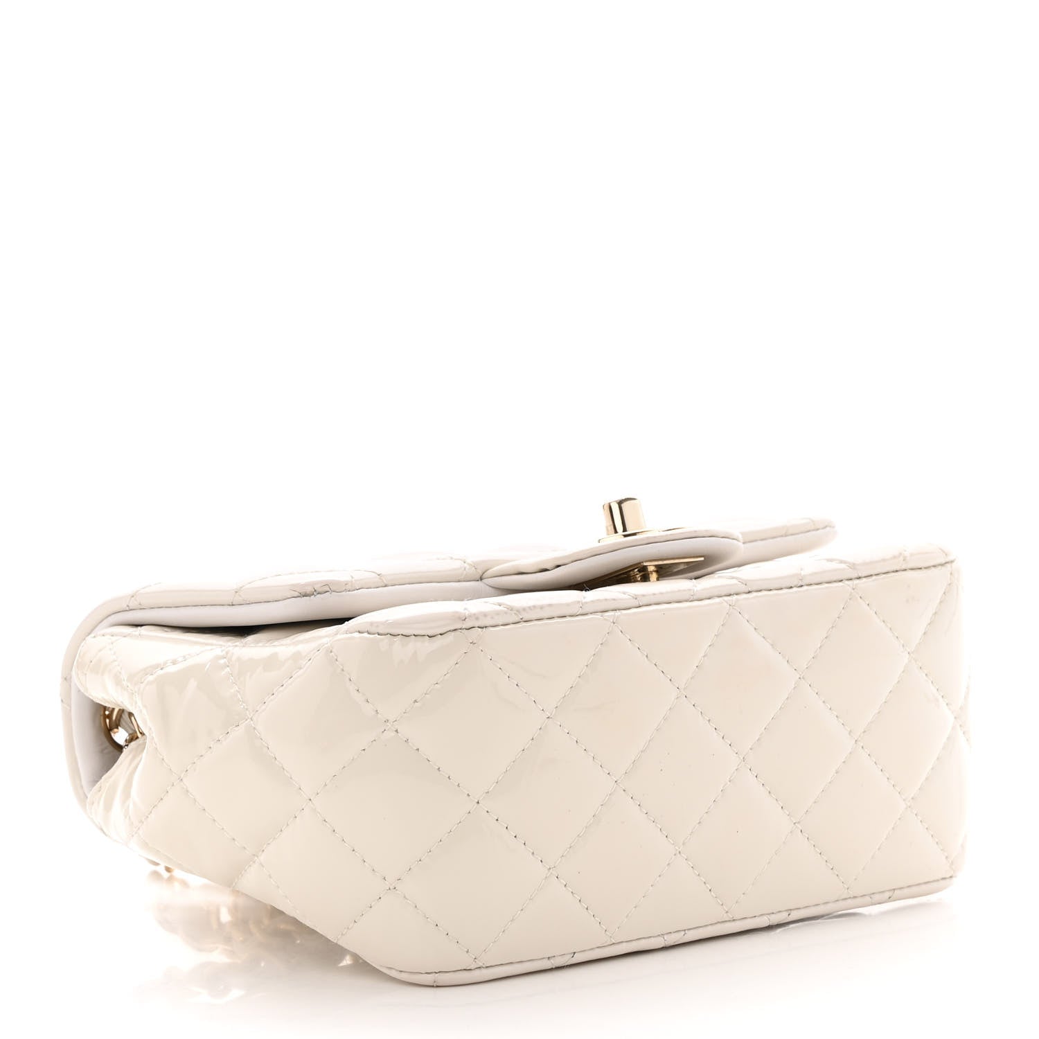 Chanel Patent Quilted Mini Square Flap White 4 of 17