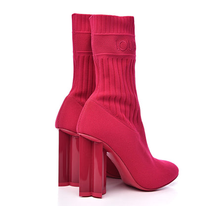 Louis Vuitton Stretch Fabric Silhouette Ankle Boot 37.5 Pink 4 of 8
