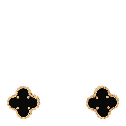 Van Cleef & Arpels VAN CLEEF & ARPELS 18K Yellow Gold Black Onyx Sweet Alhambra Earrings 1 of 4