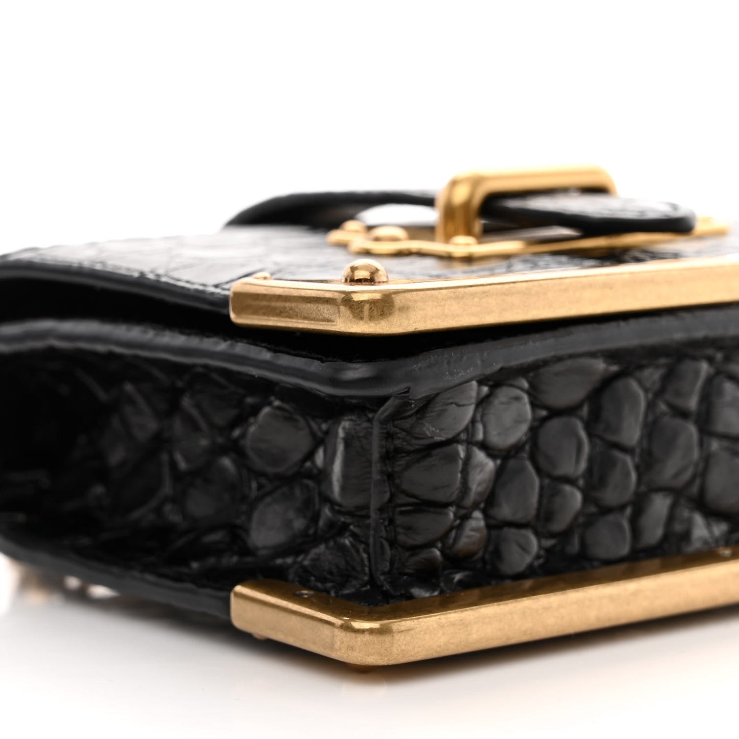 Crocodile Micro Cahier Bag Black