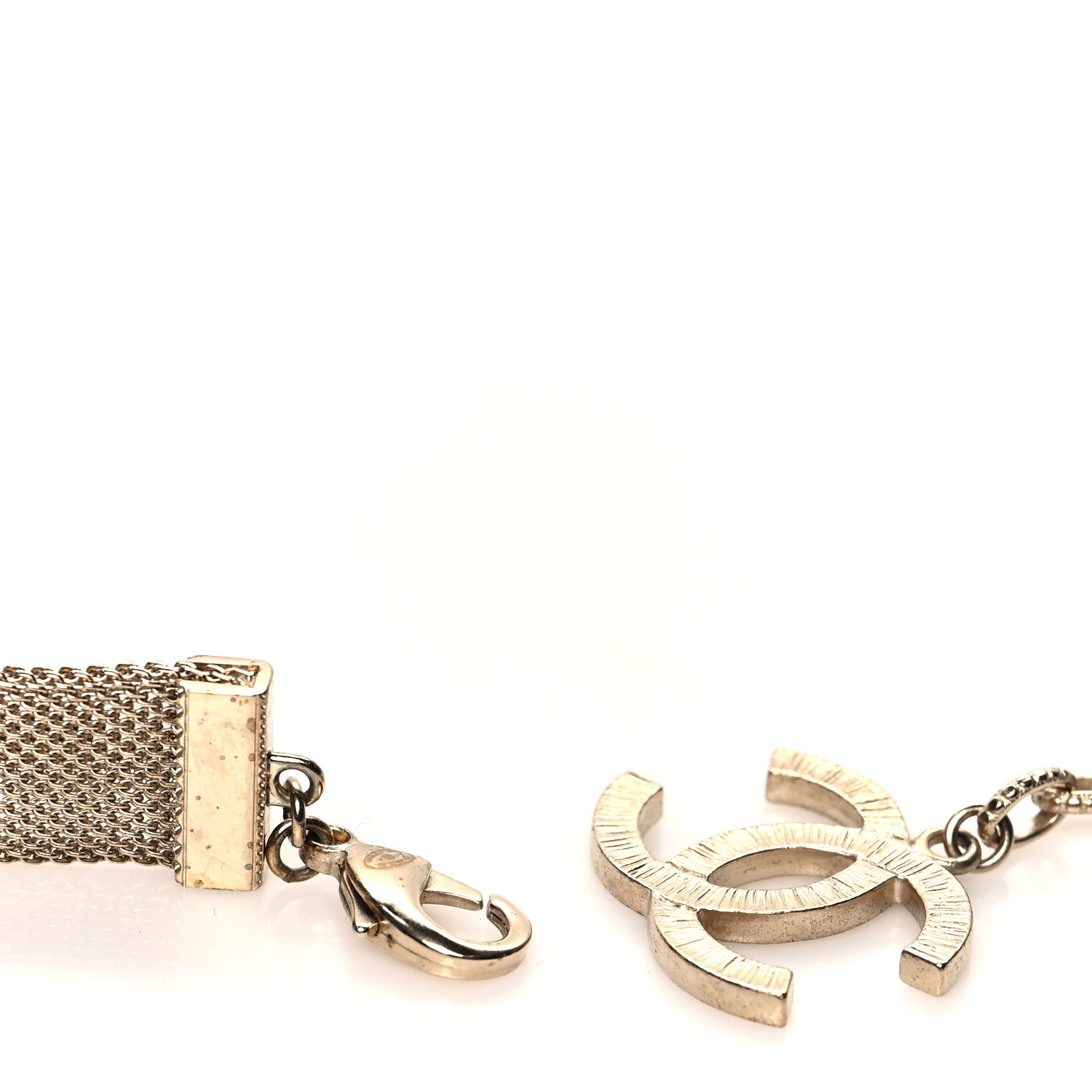 Chanel Metallic Mesh Logo Belt Gold 3 of 4