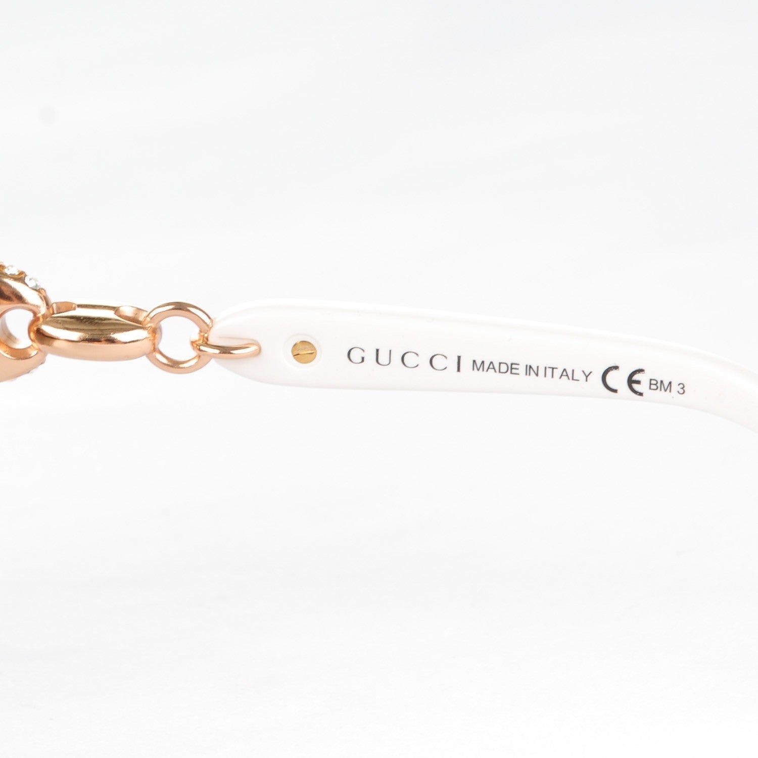 Gucci Crystal Marina Chain Aviator Sunglasses 4230/S White 5 of 5