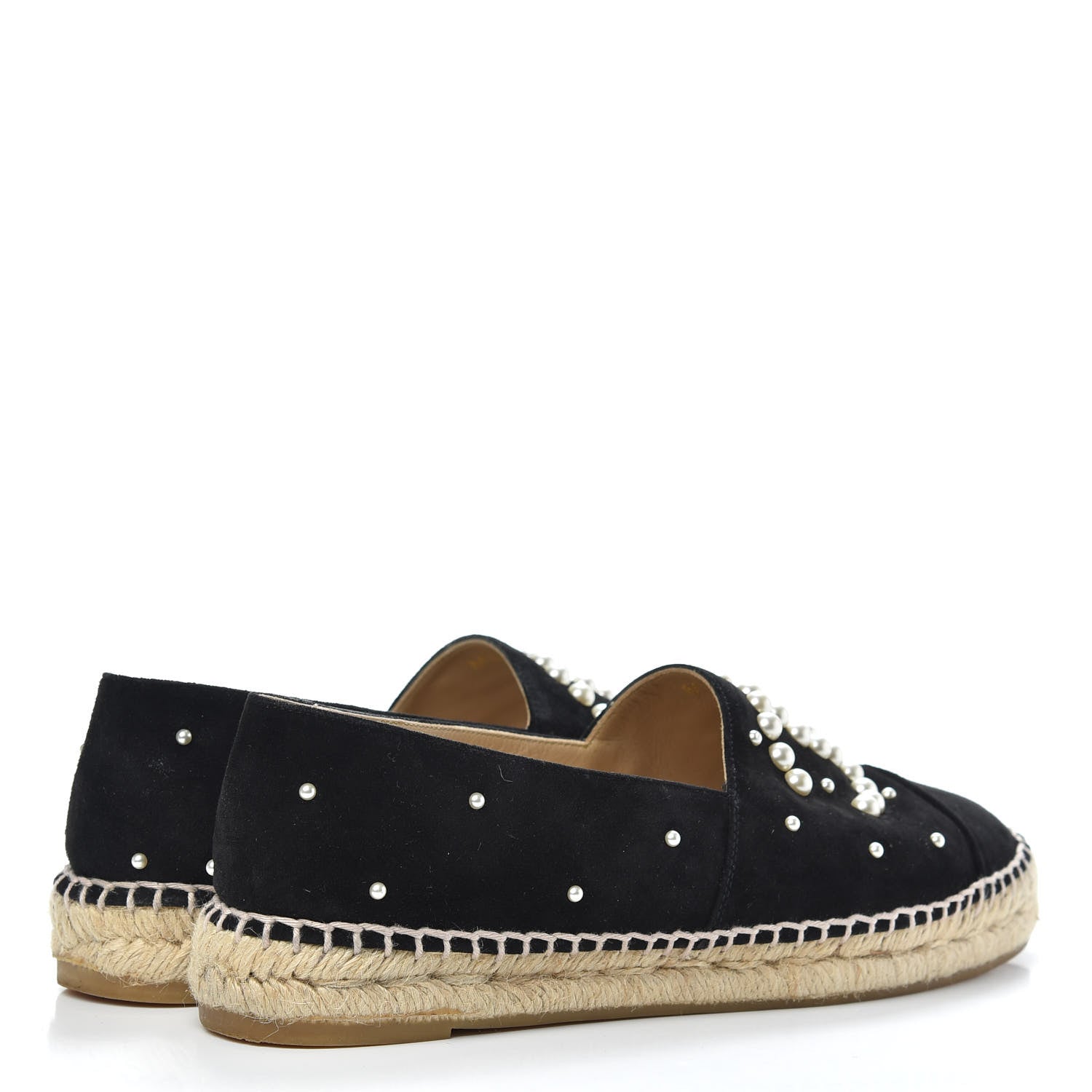 Chanel Suede Pearl CC Espadrilles 39 Black 4 of 10
