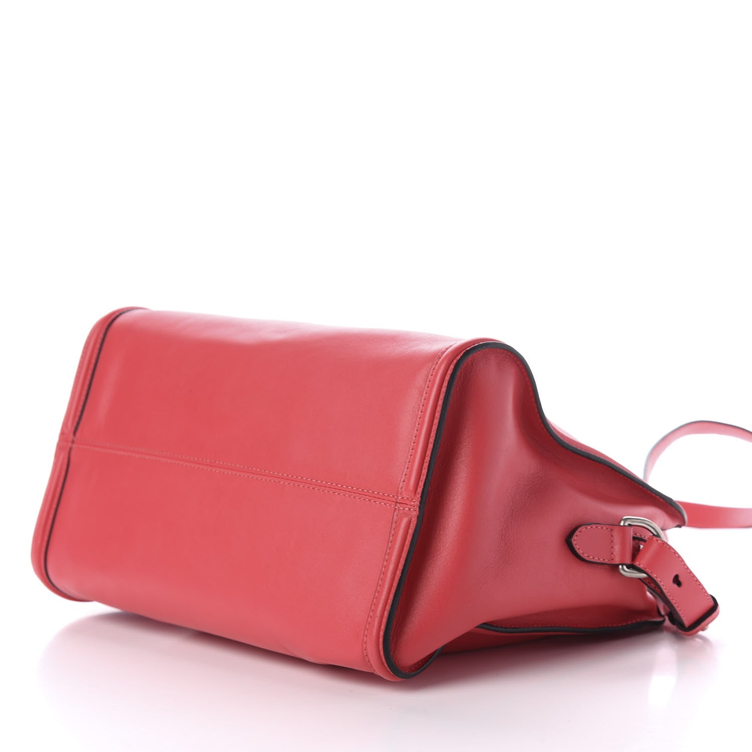 Alexander McQueen Pebbled Calfskin Small Skull Padlock Zip Around Tote Geranium 7 of 11