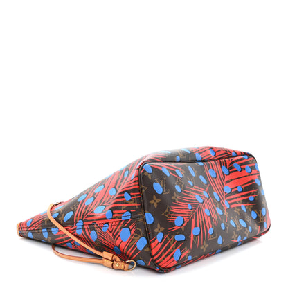 Louis Vuitton Monogram Jungle Dots Neo Neverfull MM Coquelicot Denim 4 of 11