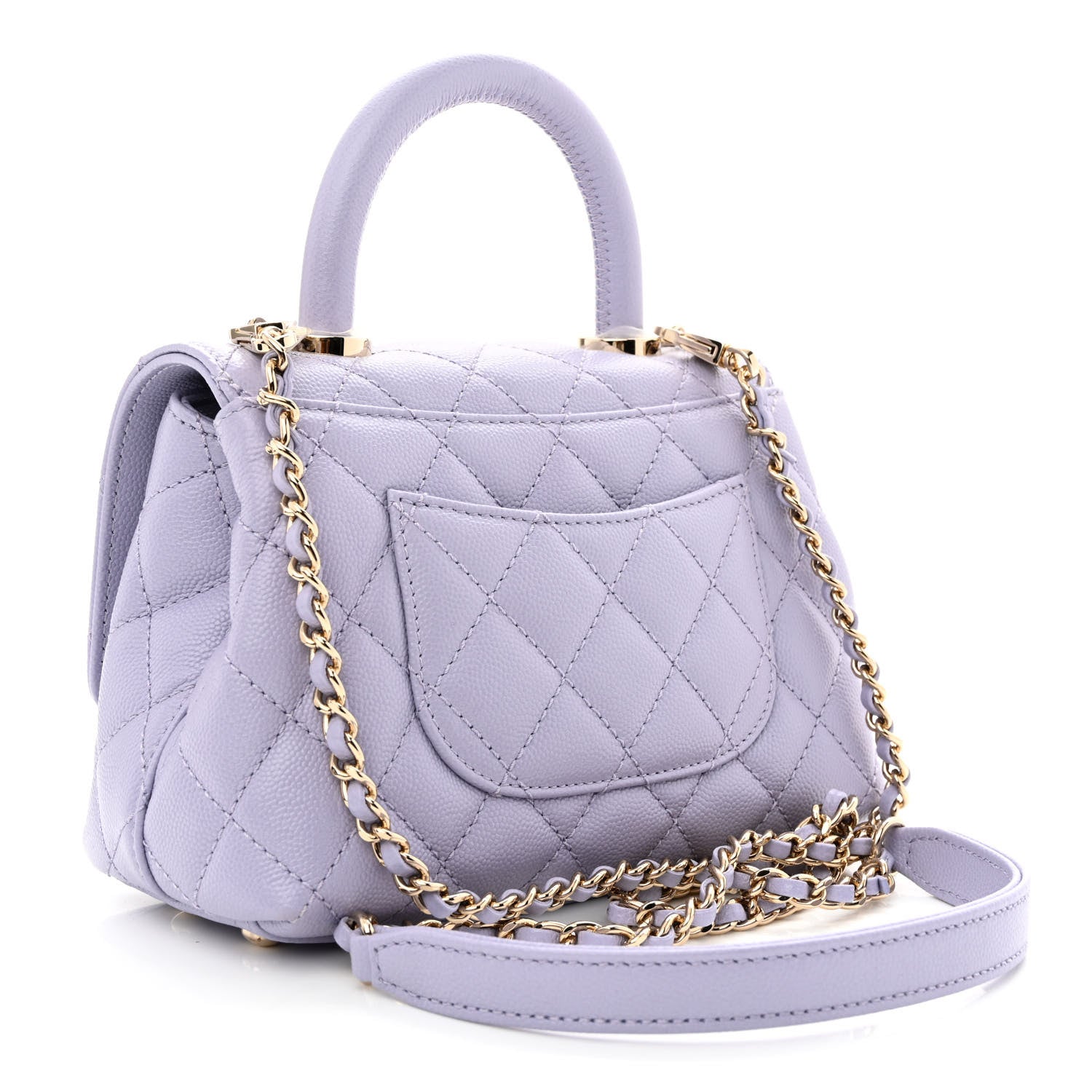 Chanel Caviar Quilted Extra Mini Coco Handle Flap Light Purple 3 of 10