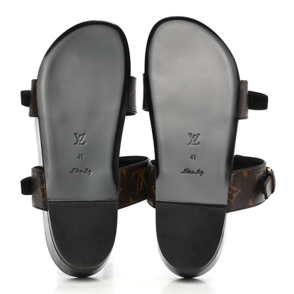 Louis Vuitton Monogram Bom Dia Mule Sandals 41 Black 5 of 8