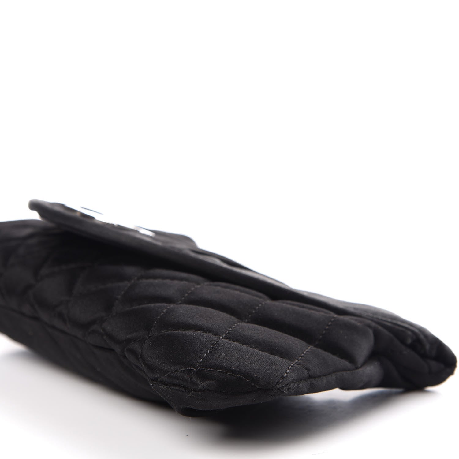 Chanel Satin Quilted Flap Clutch Black 8 of 9