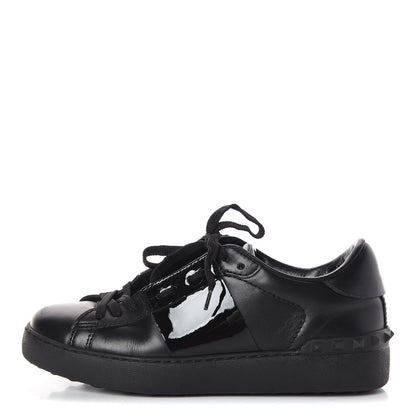 Valentino Garavani Calfskin Womens Rockstud Open Sneakers 35.5 Black 1 of 11