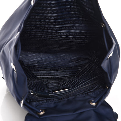 Prada Nylon Vela Saffiano Medium Cinch Backpack Baltico 5 of 9