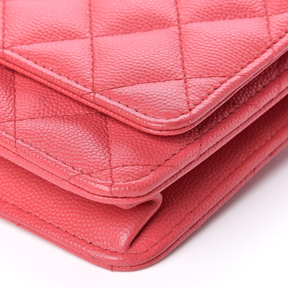 Chanel Caviar Quilted Wallet on Chain WOC Coral 10 of 11