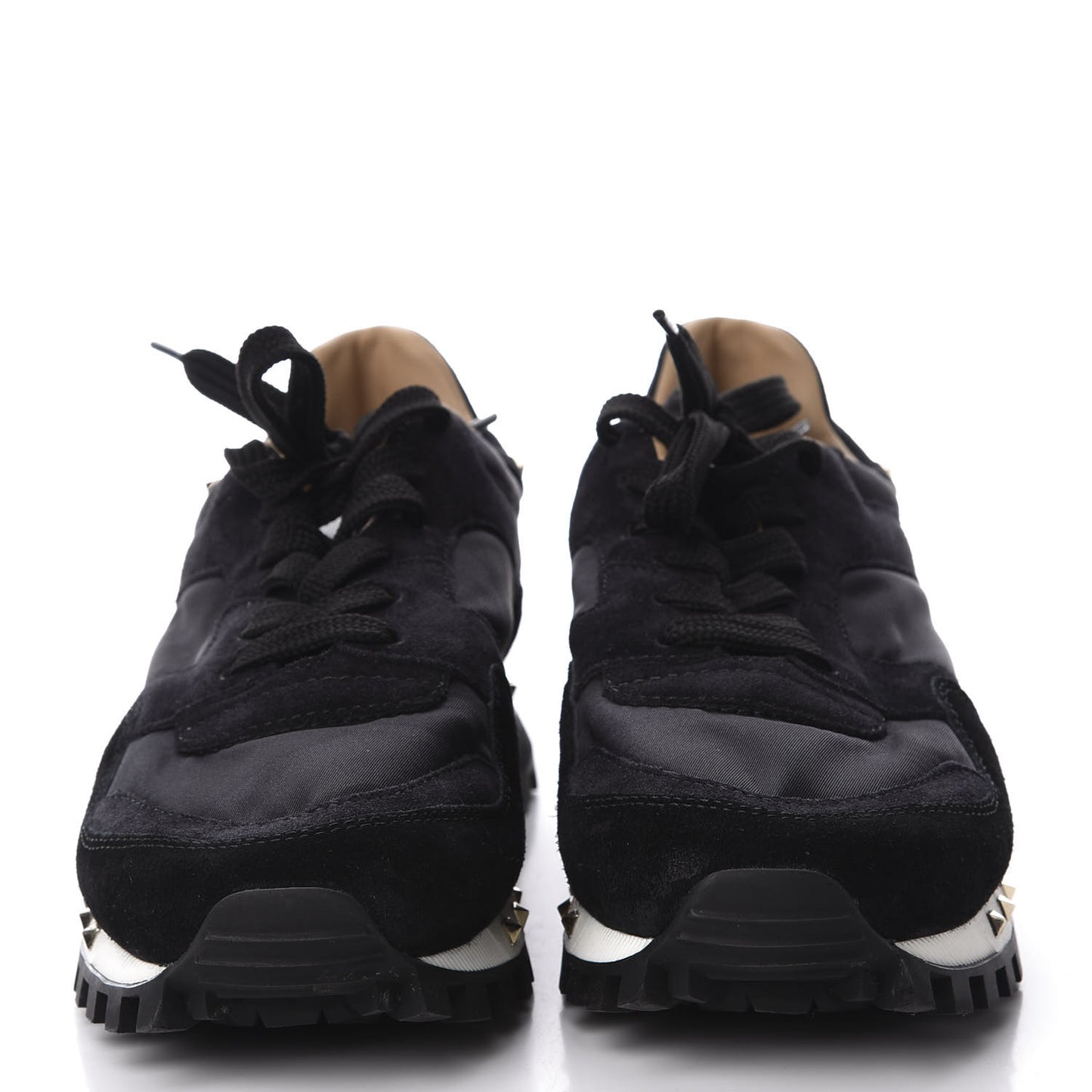 Suede Nylon Camouflage Womens Soul Rockstud Sneakers 38 Black