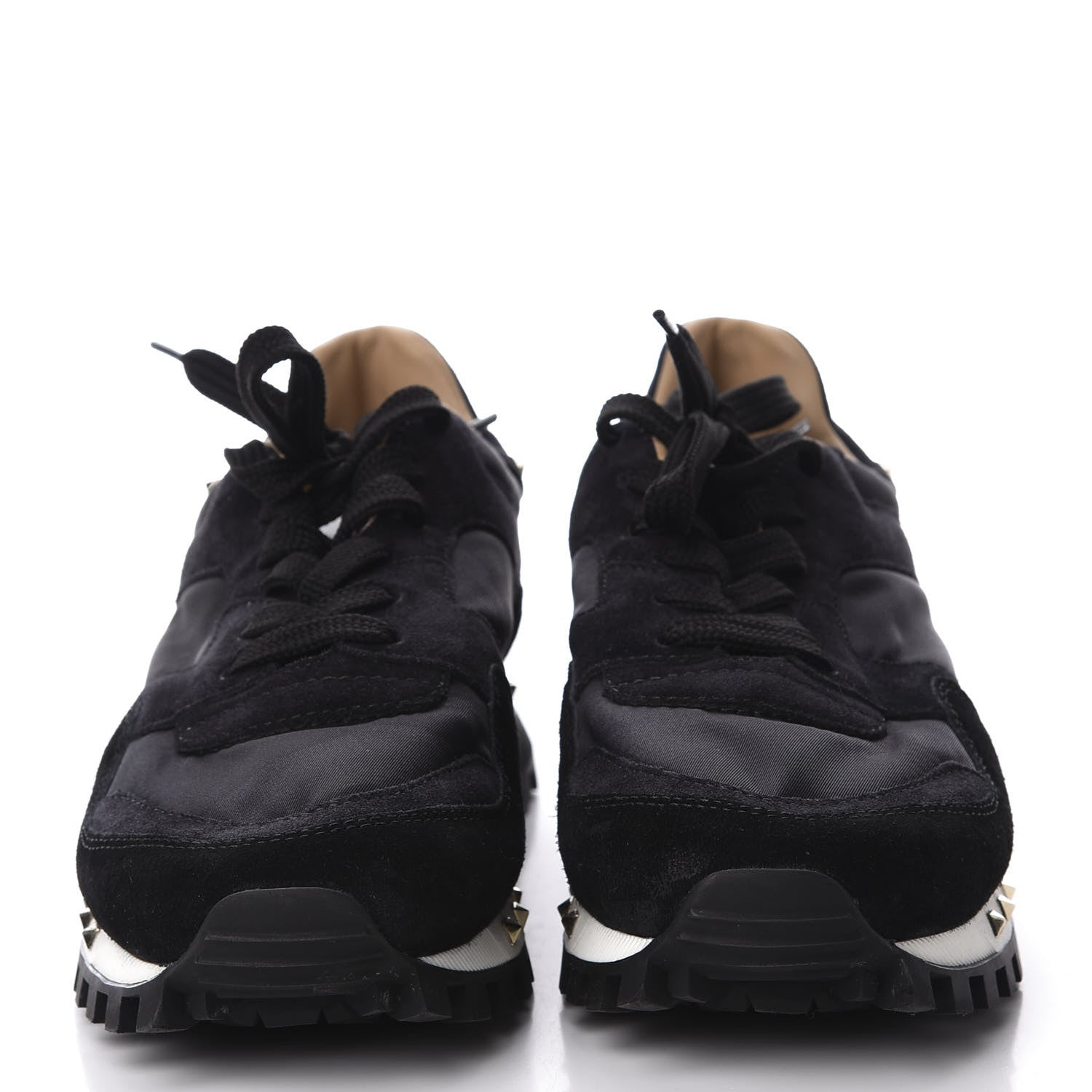 Valentino Garavani Suede Nylon Camouflage Womens Soul Rockstud Sneakers 38 Black 3 of 11
