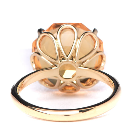 Tiffany 18K Yellow Gold Citrine Octagonal Sparklers Cocktail Ring 52 6 4 of 5