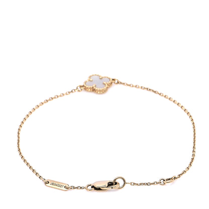 Van Cleef & Arpels 18K Yellow Gold Mother of Pearl Sweet Alhambra Bracelet 3 of 7