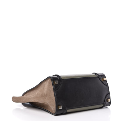 Celine Satin Calfskin Suede Micro Tri-Color Luggage Almond 4 of 15