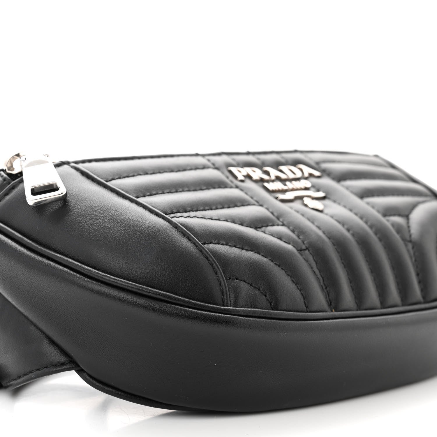Prada Soft Calfskin Impunture Diagramme Belt Bag Black 9 of 10