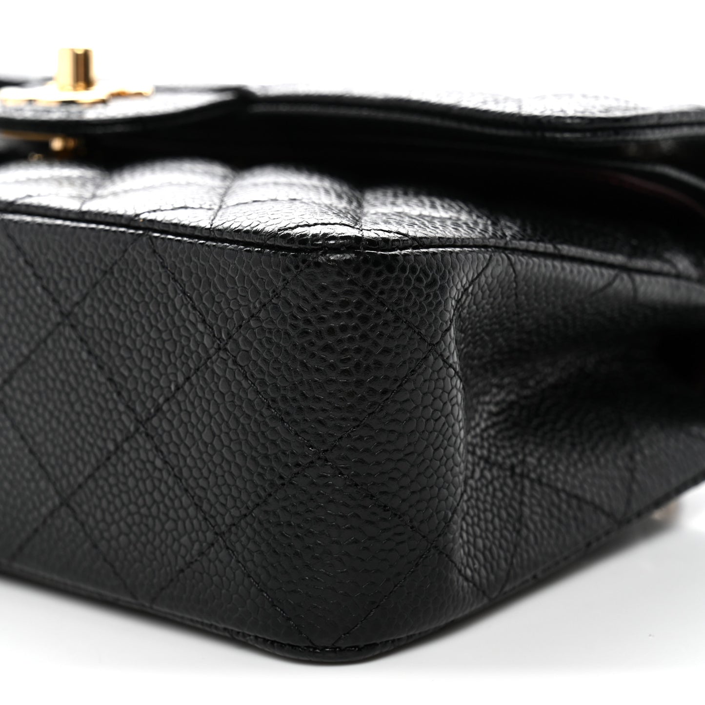 Caviar Quilted Small Double Flap Black