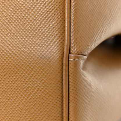 Prada Saffiano Cuir Medium Double Bag Caramel Fuoco 16 of 17