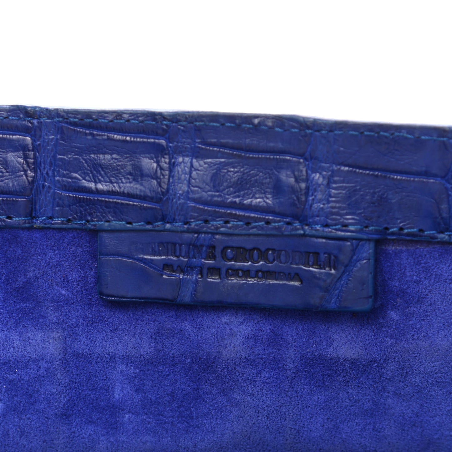 Crocodile Foldover Clutch Cobalt