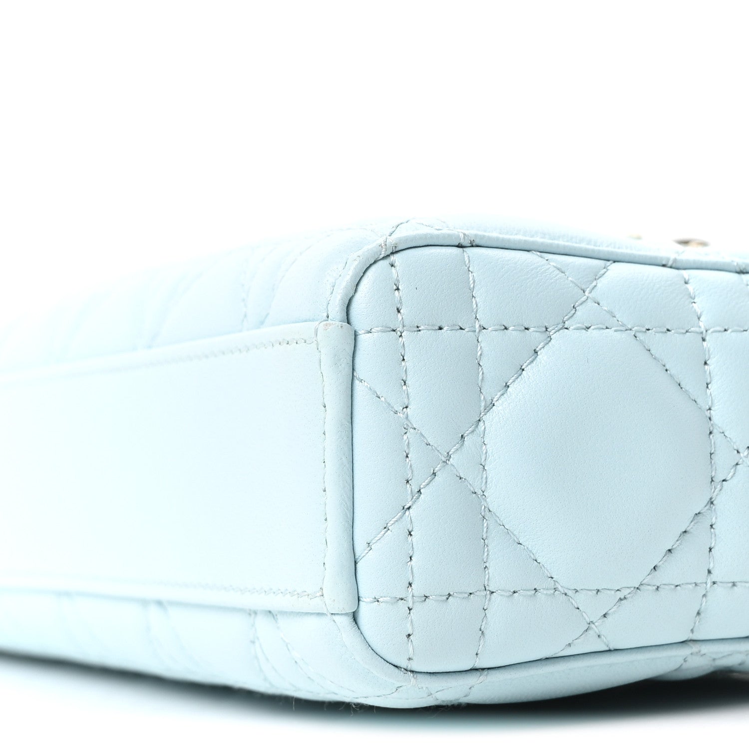 Christian Dior Calfskin Cannage Medium Lady D-Joy Placid Blue