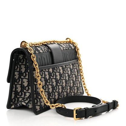 Christian Dior Oblique 30 Montaigne Chain Flap Bag Blue 3 of 13