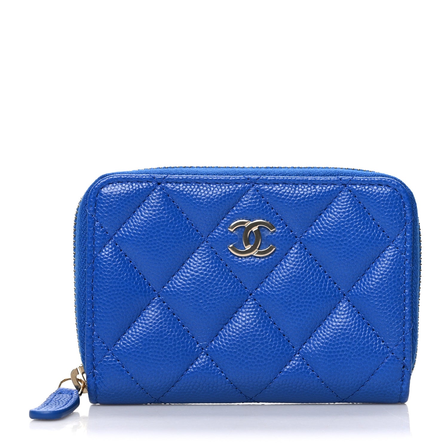 Chanel Caviar Quilted Zip Coin Purse Dark Blue 1 of 7