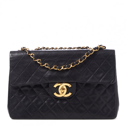Chanel Lambskin Quilted XL Jumbo Single Flap Black 1 of 10