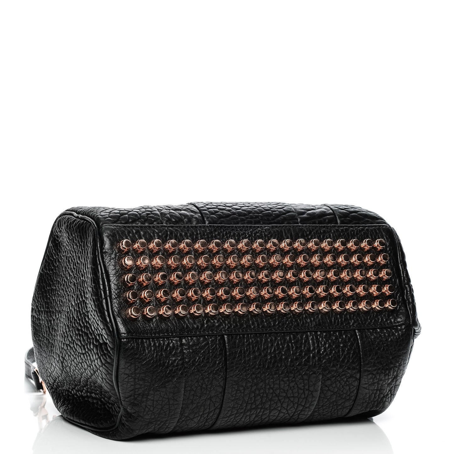 Pebbled Lambskin Rocco Black Rose Gold Hardware