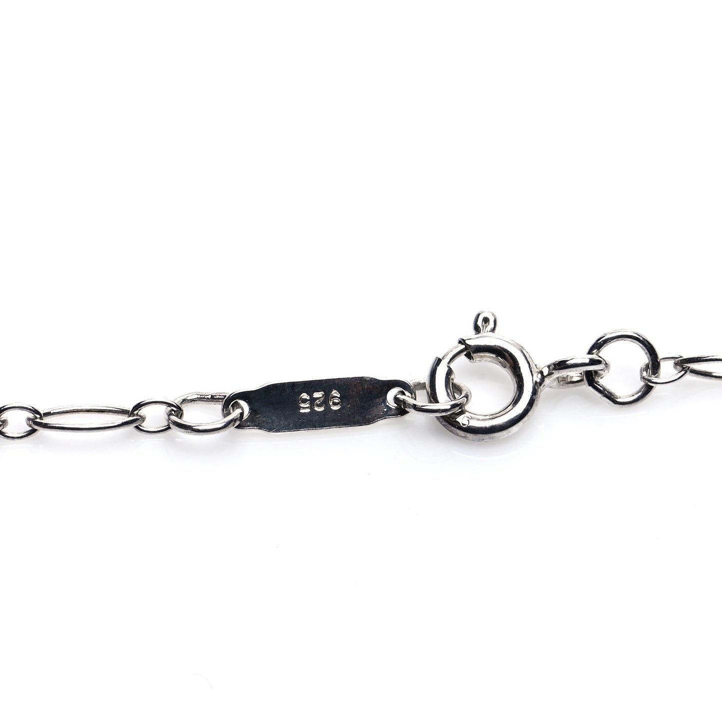 Sterling Silver Large Crown Key Pendant Link Necklace