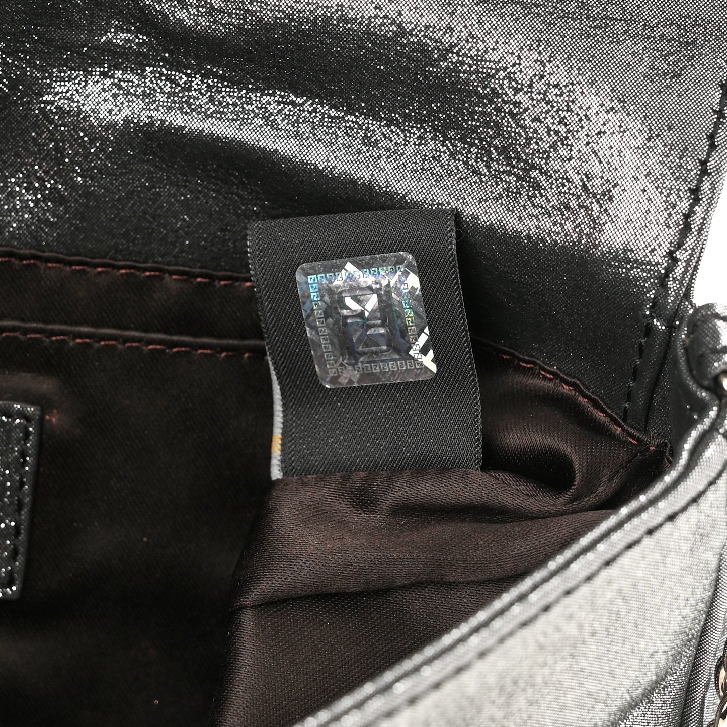 Metallic Calfskin Mia Pochette Silver