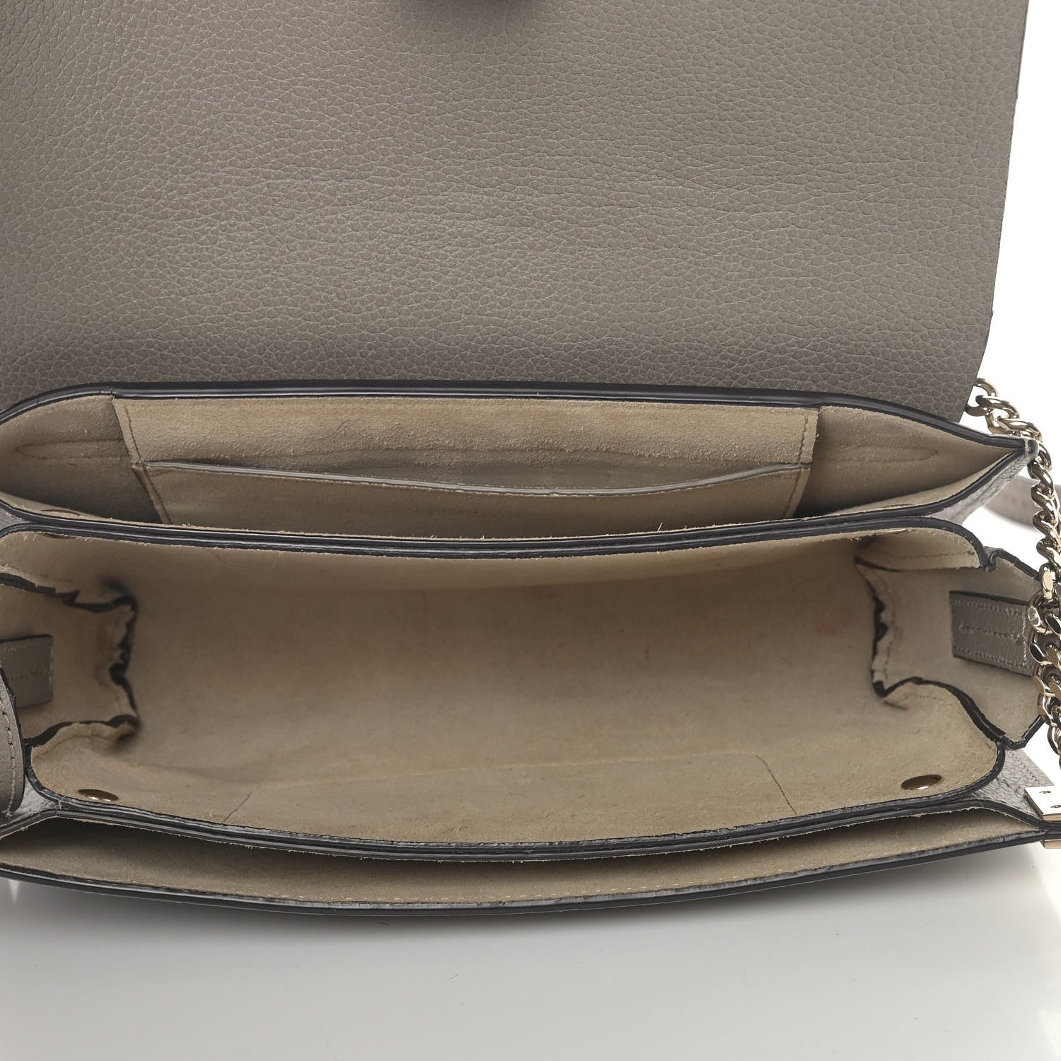Chloe Grained Calfskin Lambskin Small Faye Shoulder Bag Motty Grey 5 of 11