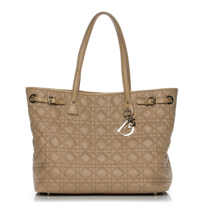 Christian Dior Coated Canvas Cannage Medium Panarea Tote Beige 1 of 8