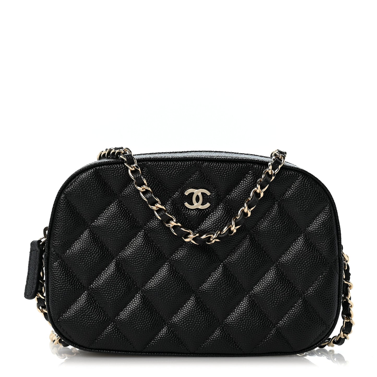 Caviar Quilted Vanity With Chain Black