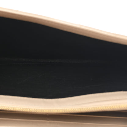 Saint Laurent Grain De Poudre Matelasse Chevron Monogram Chain Wallet Dark Beige 5 of 11