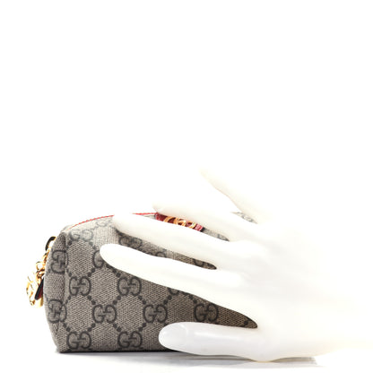 Gucci Soft GG Supreme Monogram Calfskin Small Ophidia Cosmetic Case Beige Ebony Hibiscus Red 2 of 14
