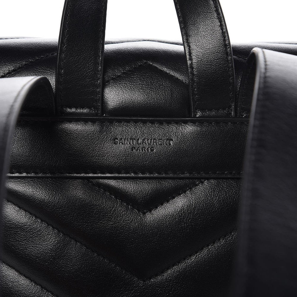 Saint Laurent Calfskin Y Quilted Monogram Small Loulou Backpack Black 9 of 10